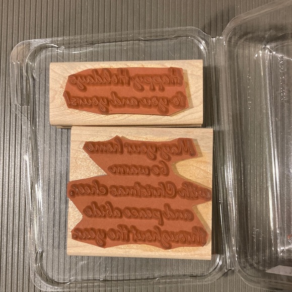 Stampin' Up! CHRISTMAS CHEER Wooden Stamp RETIRED - Picture 2 of 3